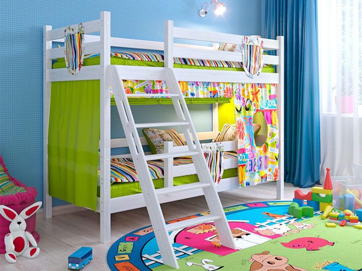 Кровать 2-х ярусная Сонечка с бортиками (лестница наклонная) | фото 2