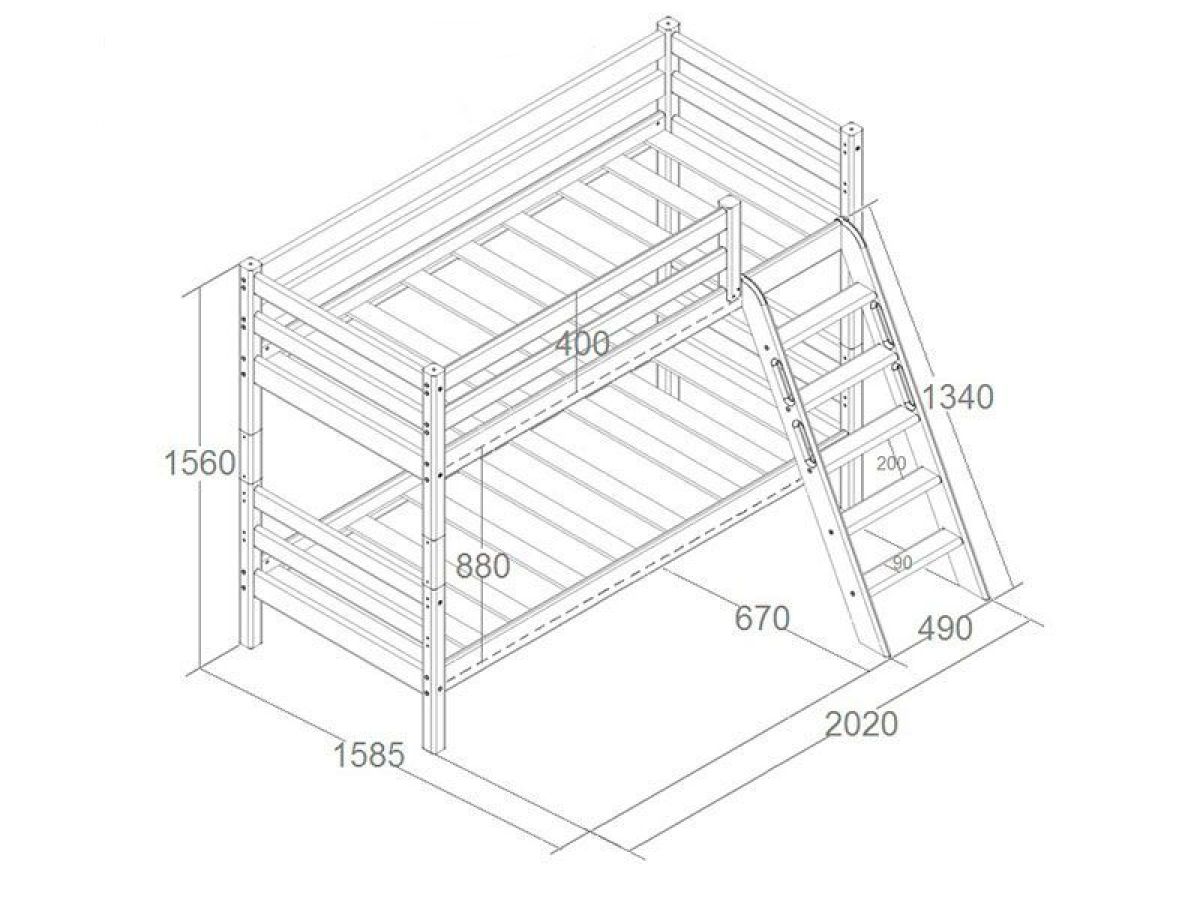 Кровать 2-х ярусная Сонечка с бортиками (лестница наклонная) | фото 3