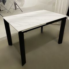 Стол CORNER 120 MATT WHITE MARBLE SOLID CERAMIC / BLACK, ®DISAUR | фото 3