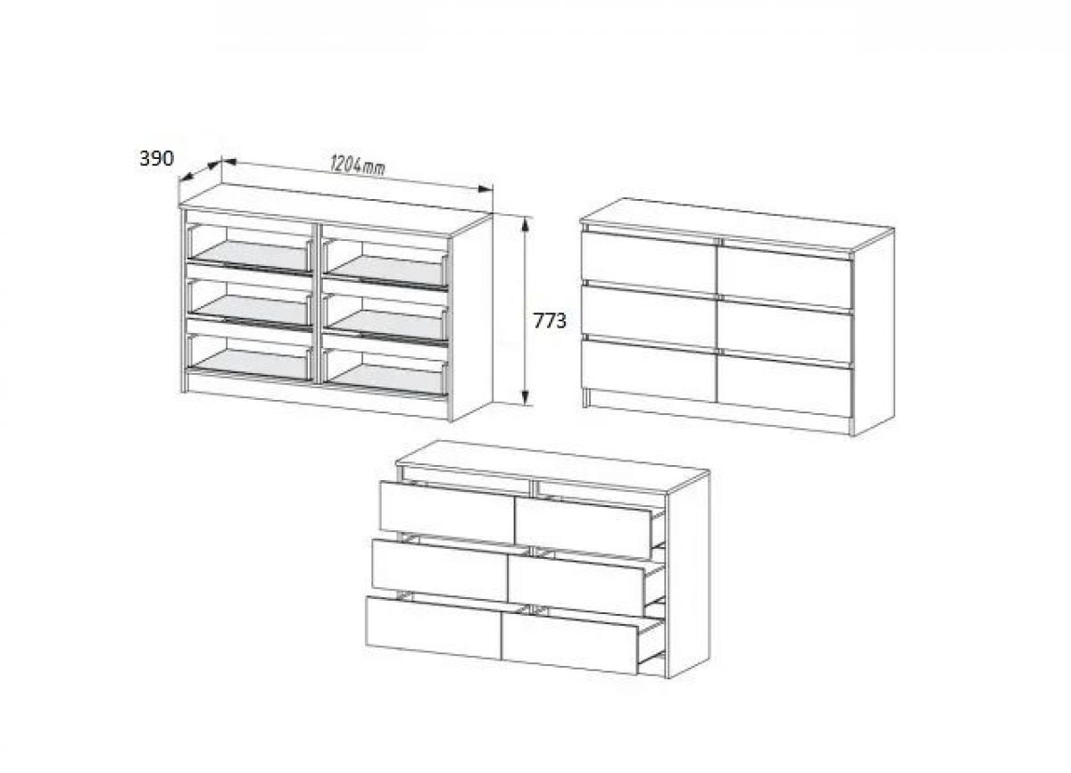 МОРИ МК1206 (МК1200.6) Комод 6 ящиков (белый) | фото 2