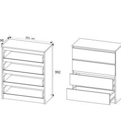 МОРИ МК804 (МК800.4) Комод 4 ящ. (белый) | фото 2