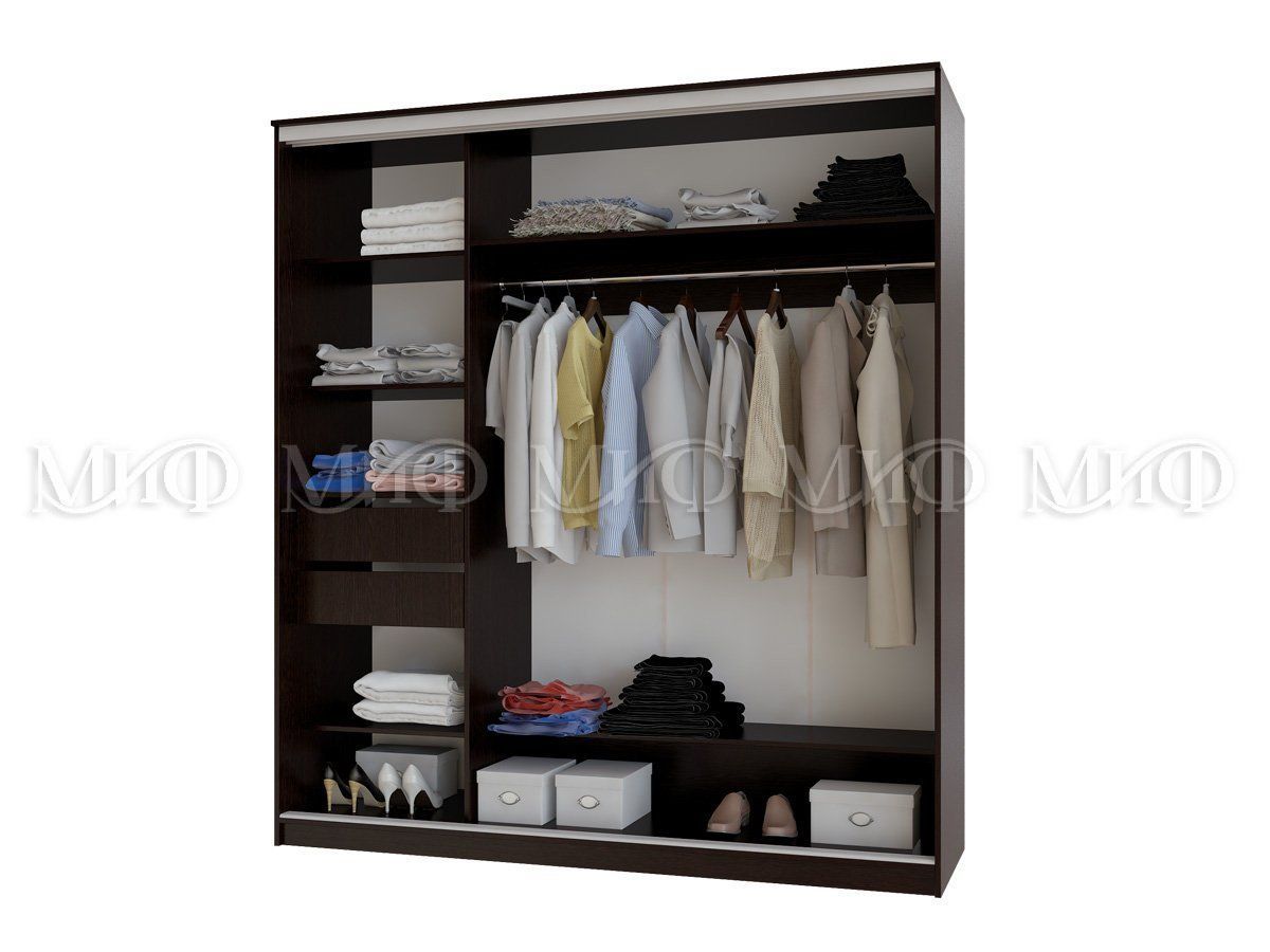 АЛЬЯНС Шкаф-купе (Дуб беленый, Венге) | фото 4