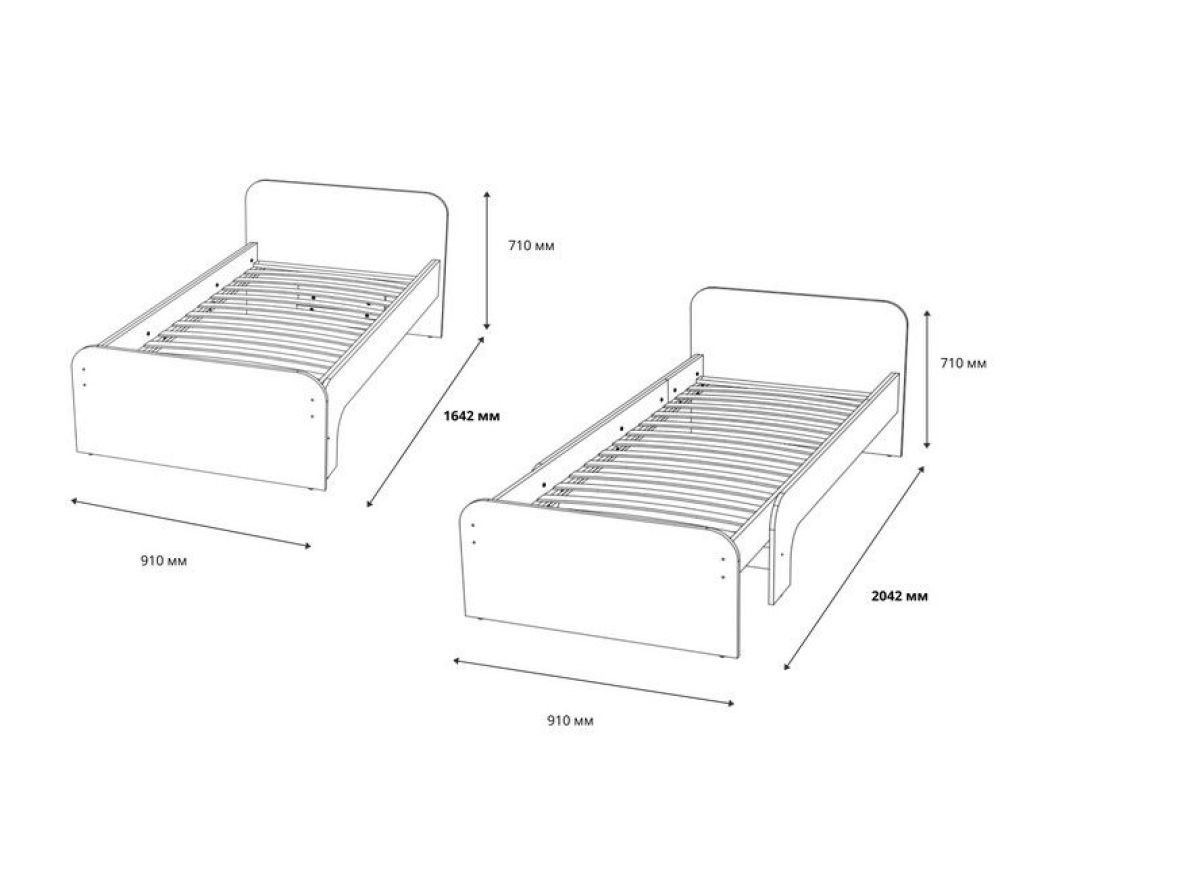 Детская Акварель Кровать раздвижная с основанием НМ 041.08 Дуб Сонома | фото 2