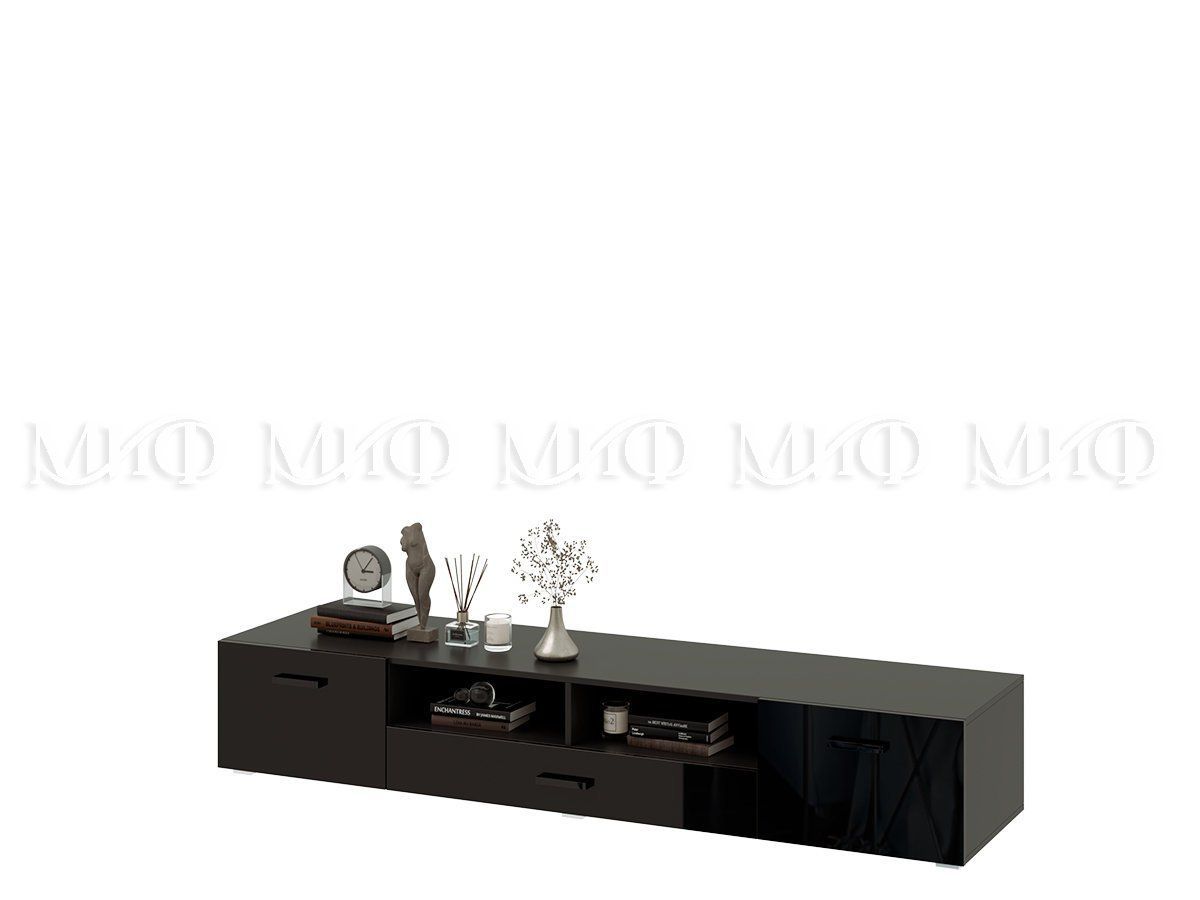 НИКОЛЬ Гостиная (Черный глянец/Черный) МДФ | фото 6