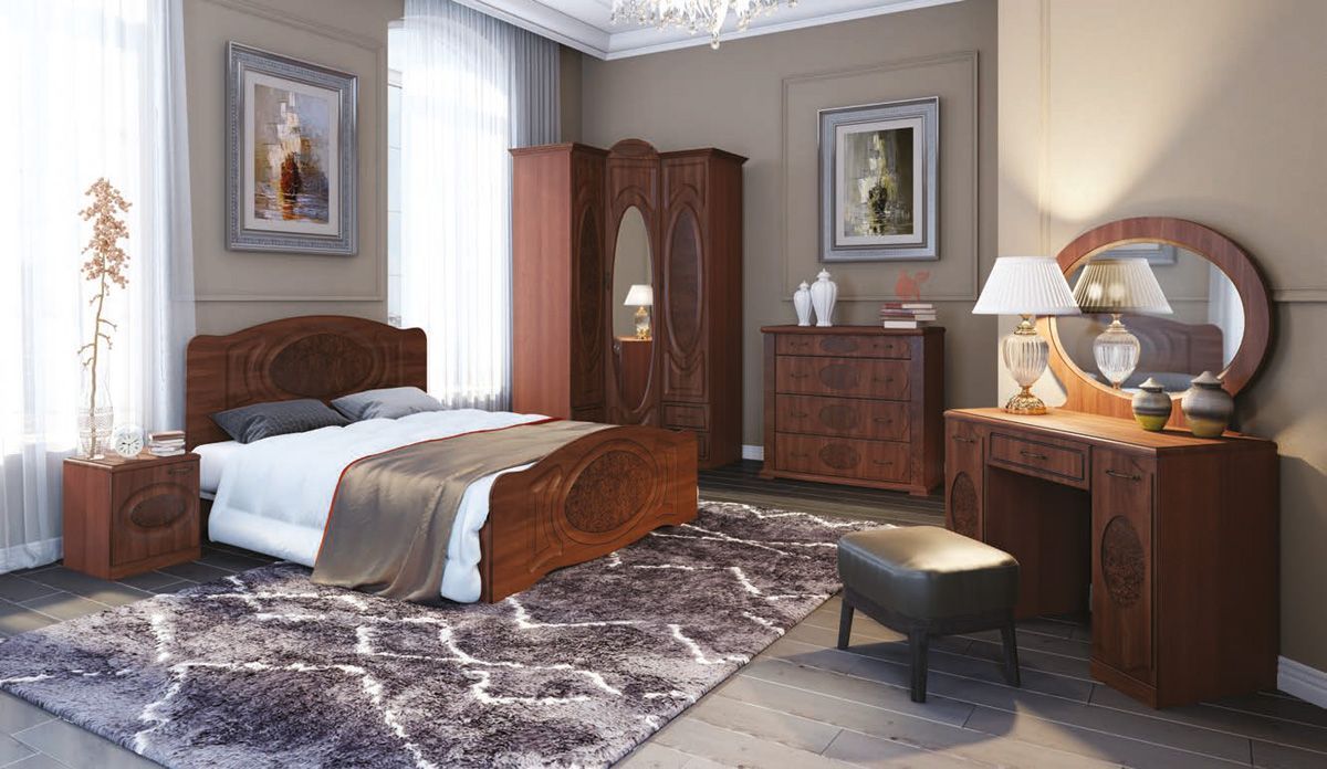 Прованс-2 Кровать 1600 *без основания (Итальянский орех/Груша с платиной черной) | фото 3