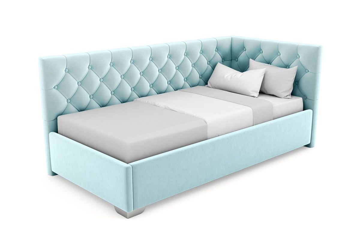 Кровать угловая Виола интерьерная +основание/ПМ/бельевое дно (80х200) | фото 22