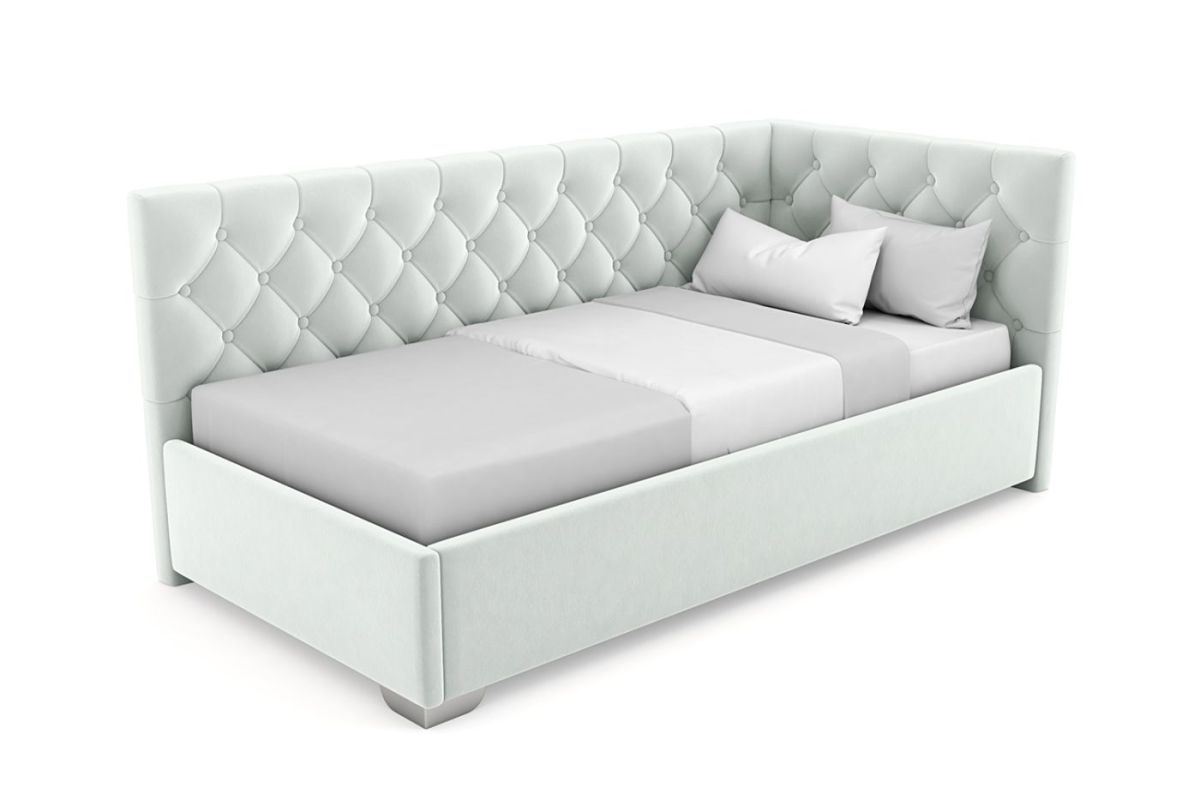 Кровать угловая Виола интерьерная +основание/ПМ/бельевое дно (90х200) | фото 8