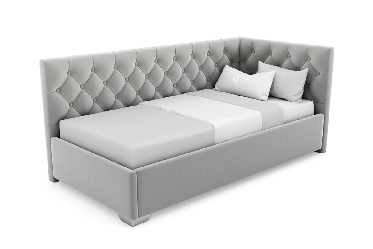 Кровать угловая Виола интерьерная +основание/ПМ/бельевое дно (120х200) | фото 11