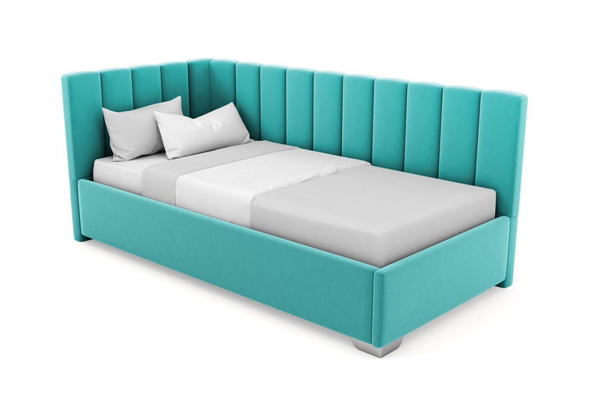 Кровать угловая Хлоя интерьерная +основание (120х200) | фото 21