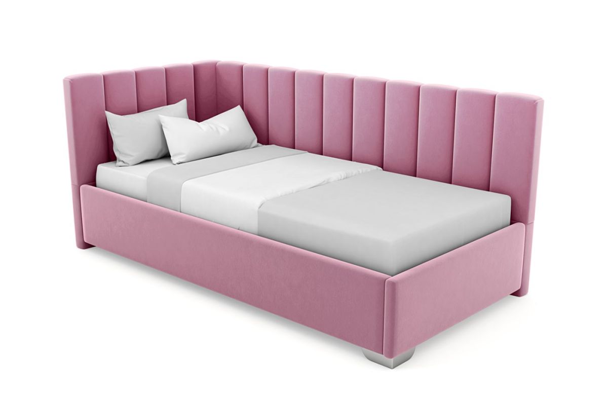 Кровать угловая Хлоя интерьерная +основание/ПМ/бельевое дно (90х200) | фото 9