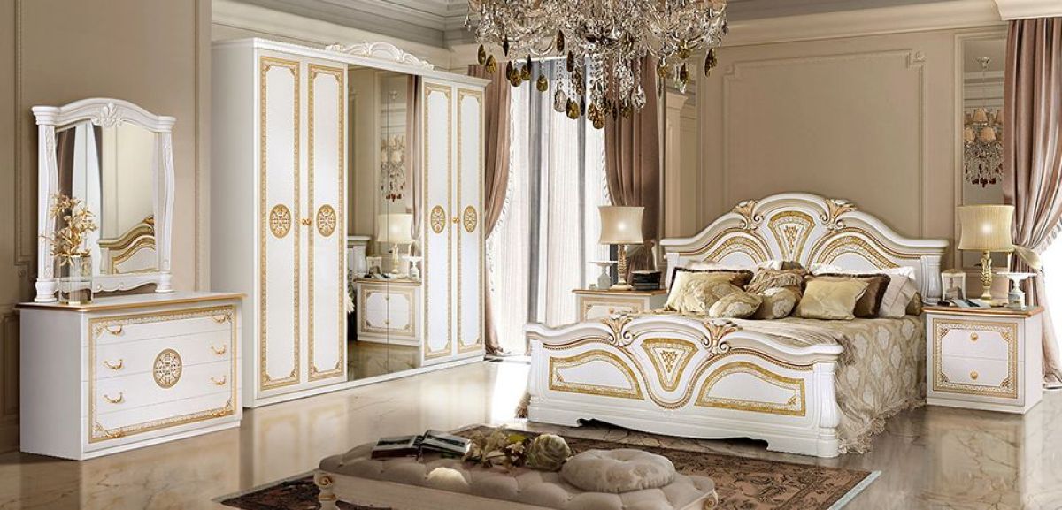 Кровать 2-х спальная 1600*2000 (12.116) Грация без ПМ и основания (белый/золото) | фото 2