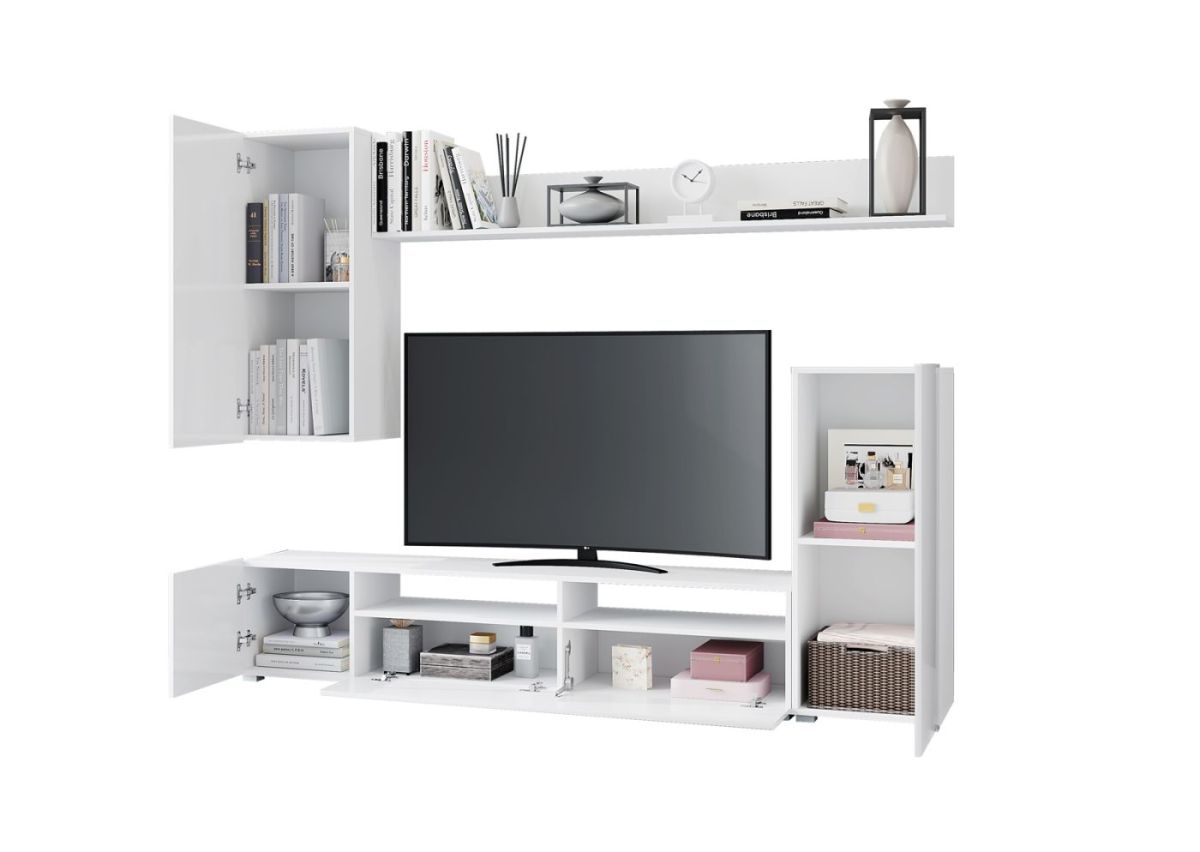 Гостиная Лира МДФ (Белый/Белый глянец) | фото 2