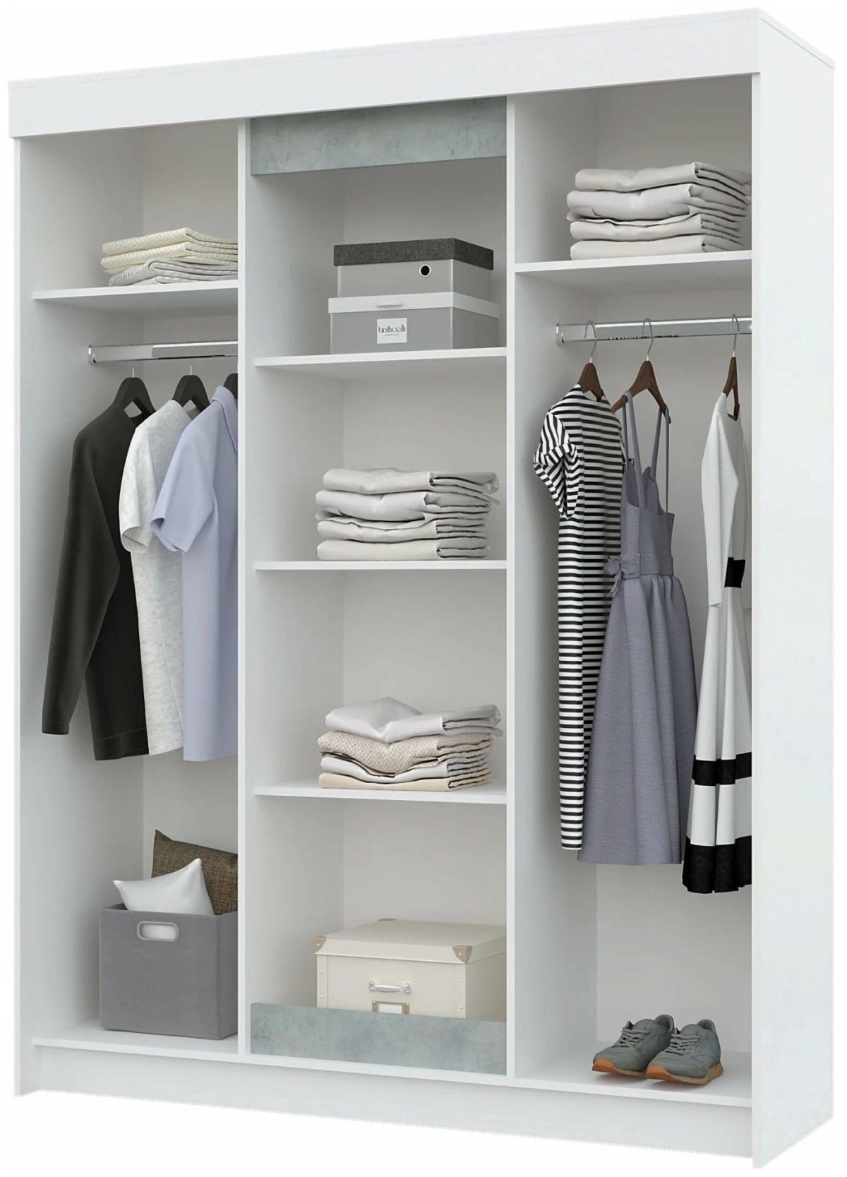 Спальный гарнитур VICTOR (модульный) Белый-Бетон | фото 14