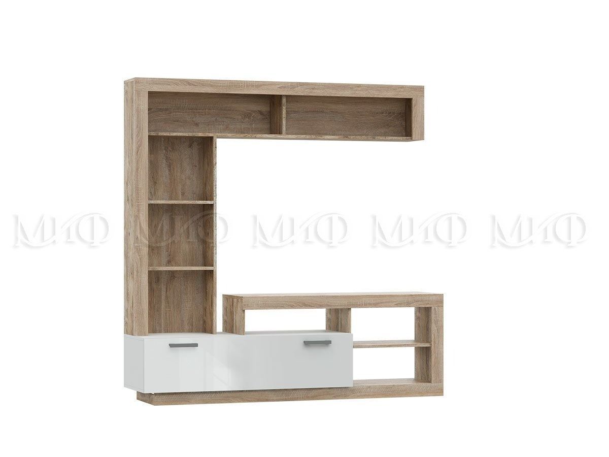 АНГАРА Гостиная (модульная) Белый глянец/Сонома | фото 2