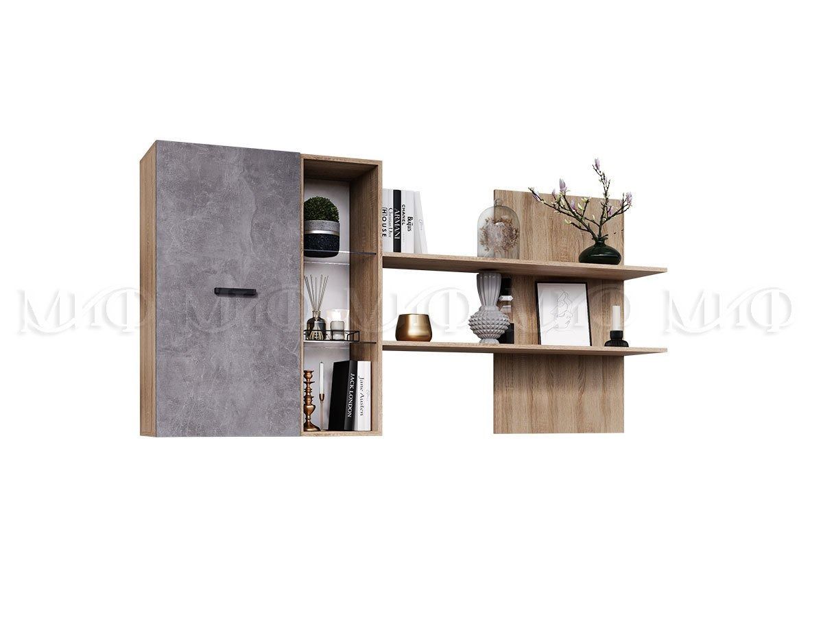 НЭНСИ NEW Гостиная ЛДСП (модульная) Бетон светлый/Сонома | фото 7