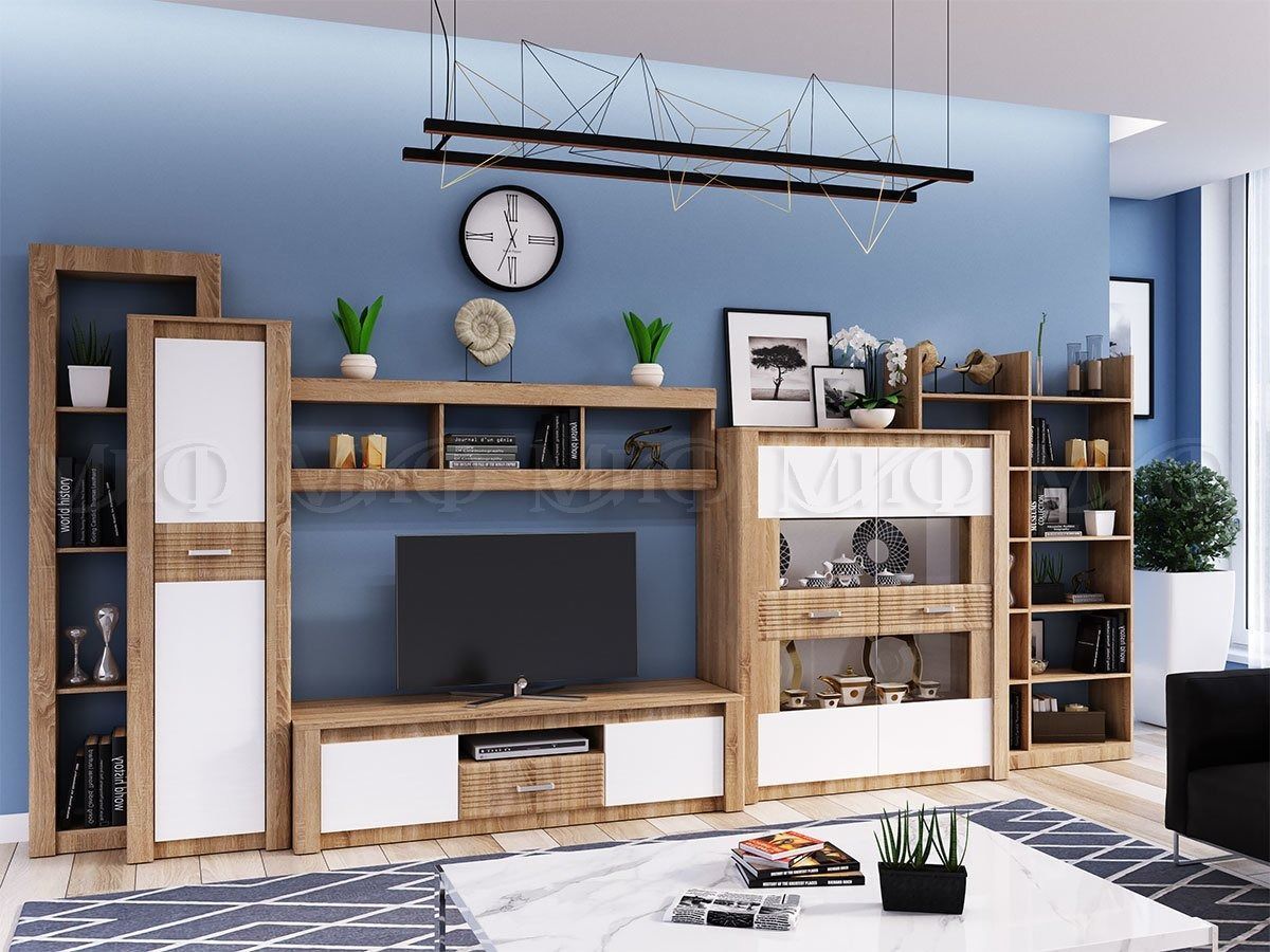 ТЕРРА Тумба Тв (Белый глянец/дуб сонома) | фото 2