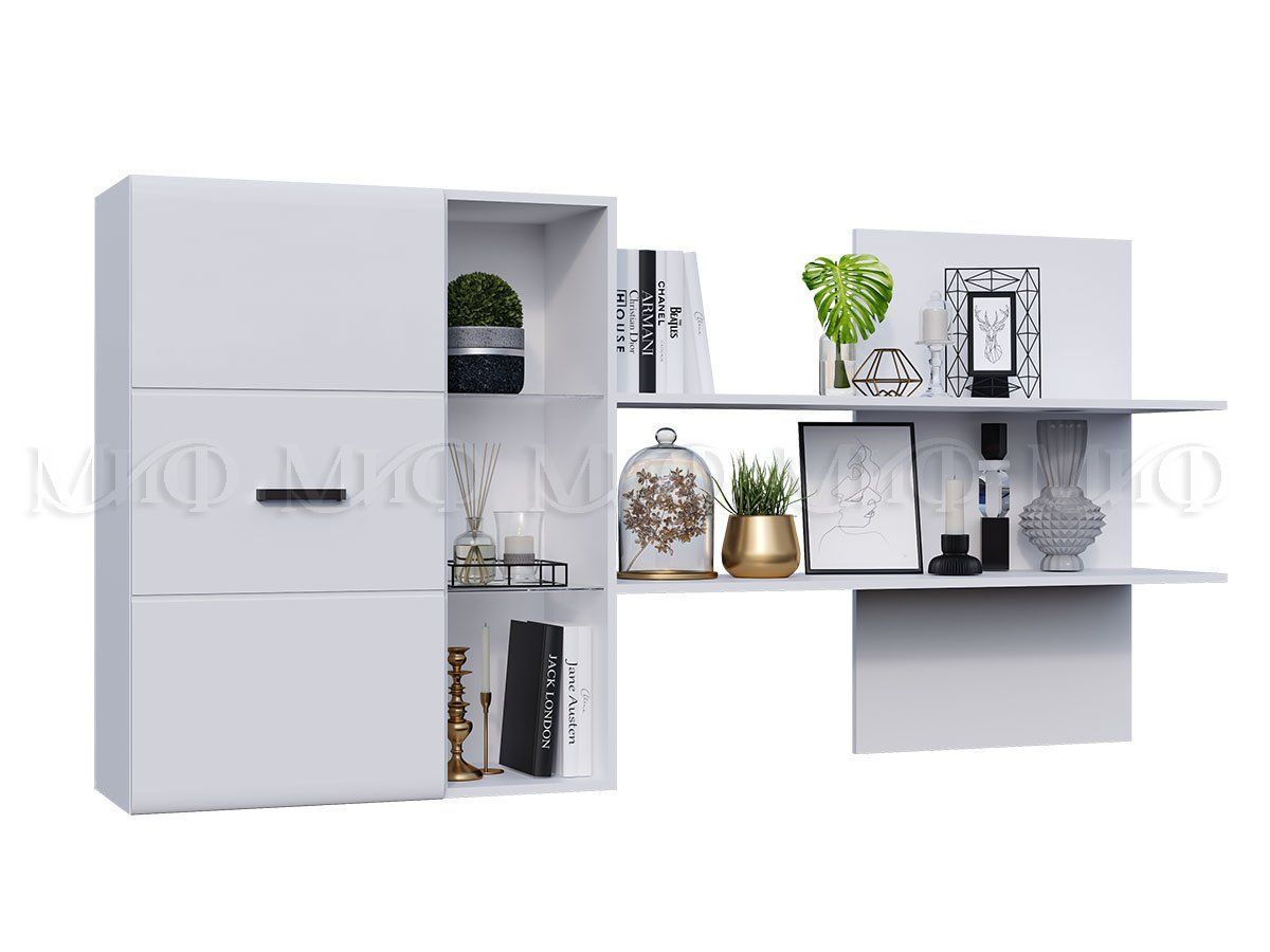 НЭНСИ NEW Гостиная МДФ (модульная) Белый глянец/Белый | фото 3