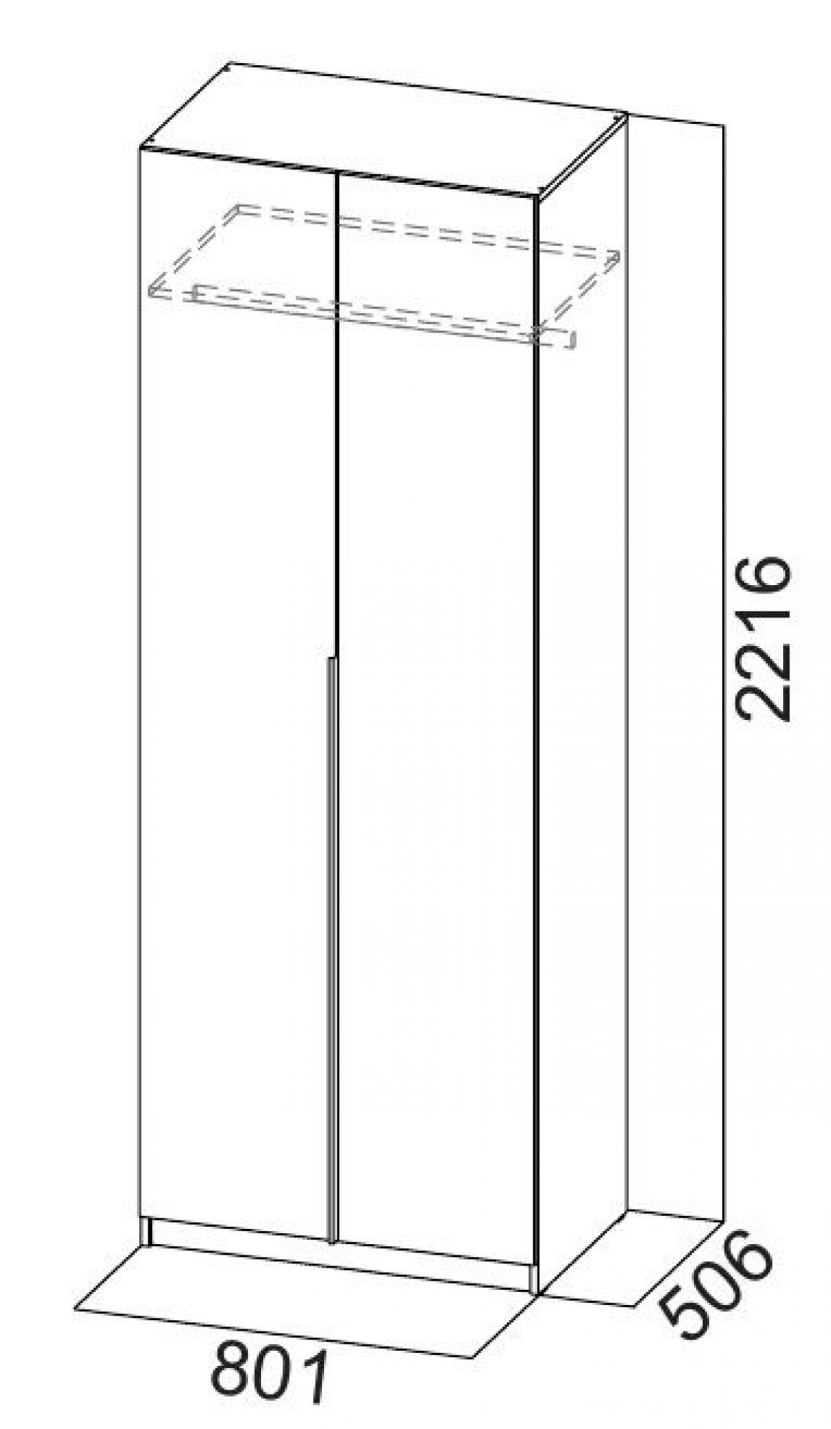 Шкаф ШК-5 (800) Графит серый | фото 5