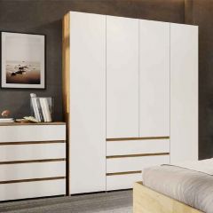 НЕКСТ 1 Спальный гарнитур (модульный) Дуб Золотой/Белый | фото 3