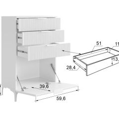 ЗЕФИР Гостиная К2 (белое дерево/черный муар) | фото 3