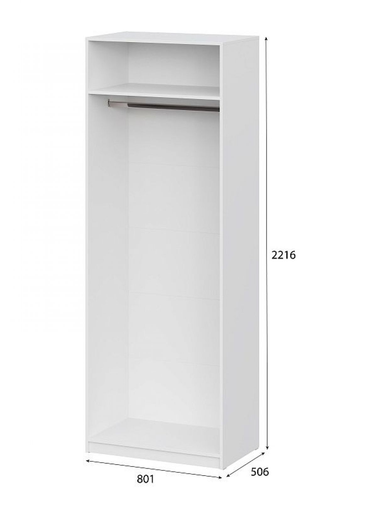 Шкаф ШК-5 (800) Белый текстурный | фото 4