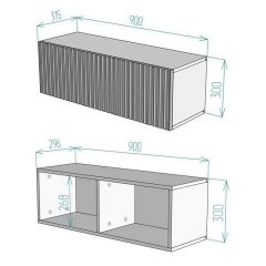 Тумба подвесная под ТВ LINES MTV3-MA 900 Белый глянец (Белый-M 10.1.1) | фото 3