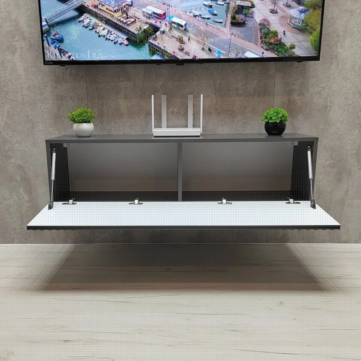 Тумба подвесная под ТВ LINES MTV4-MA 1150 Темно-серый (Графит-M 10.1.25) | фото 3