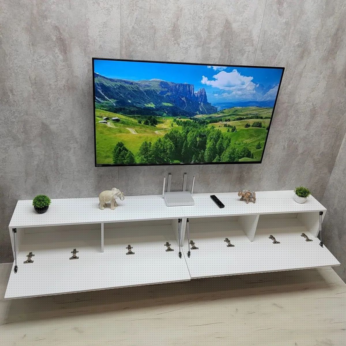 Тумба подвесная под ТВ LINES MTV4-MA 1150 Белый матовый (Белый-M 10.1.2) | фото 11