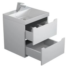 Тумба под раковину Uperwood Tanos 50 см, подвесная, белая/графит | фото 2