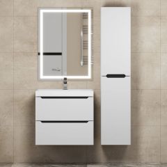 Тумба под раковину Uperwood Tanos 60 см, подвесная, белая/графит | фото 13