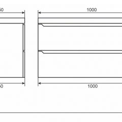 Тумба под раковину Uperwood Tanos 100 см, подвесная, белая/графит | фото 6