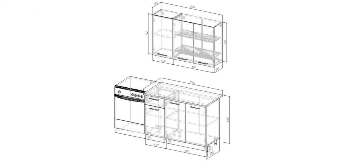 Кухонный гарнитур Антик 1200 (Стол. 26мм) | фото 2