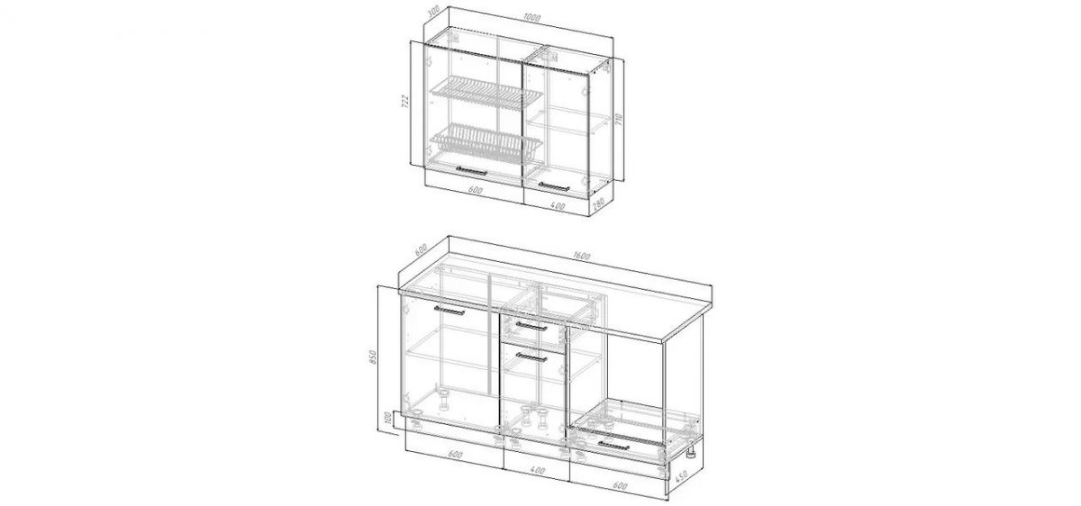Кухонный гарнитур Антик 1600 (Стол. 38мм) | фото 2