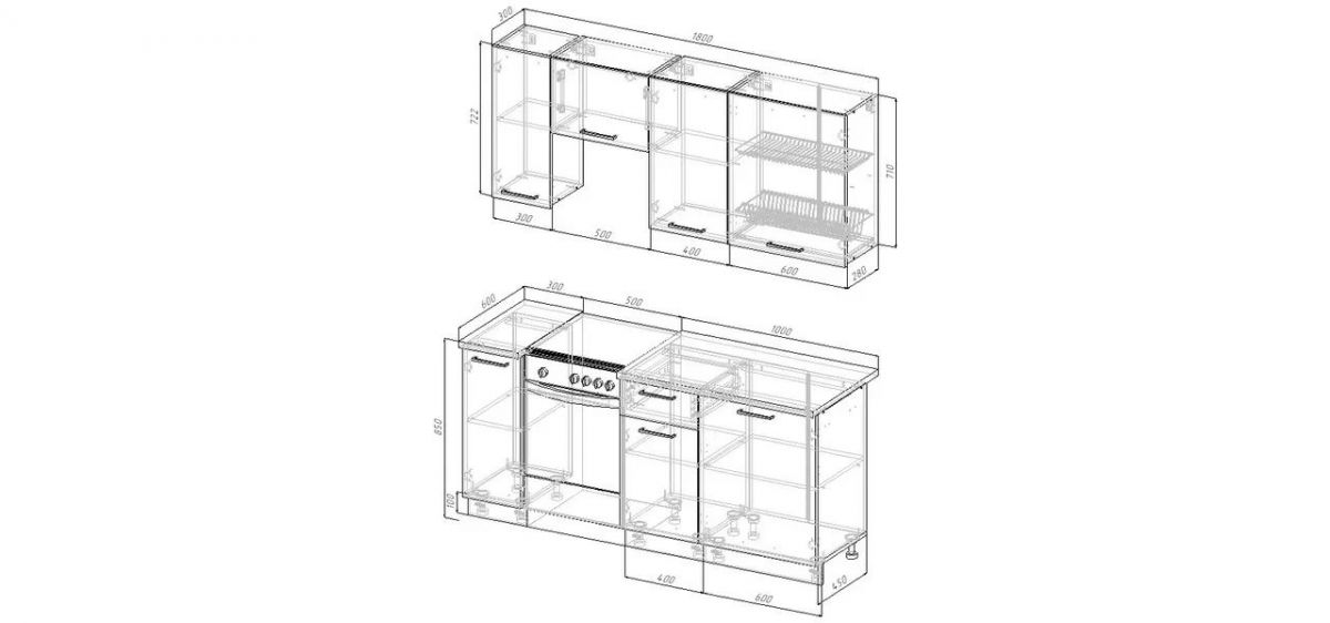Кухонный гарнитур Антик 1800 (Стол. 26мм) | фото 2