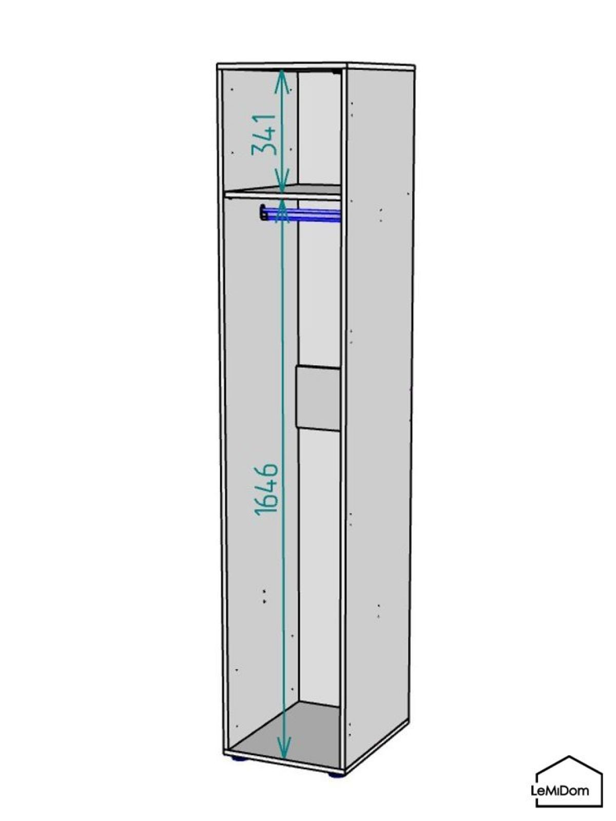 Шкаф Linnea MHR-1 2050х400х510 (Белый-М 11.1.2) | фото 3