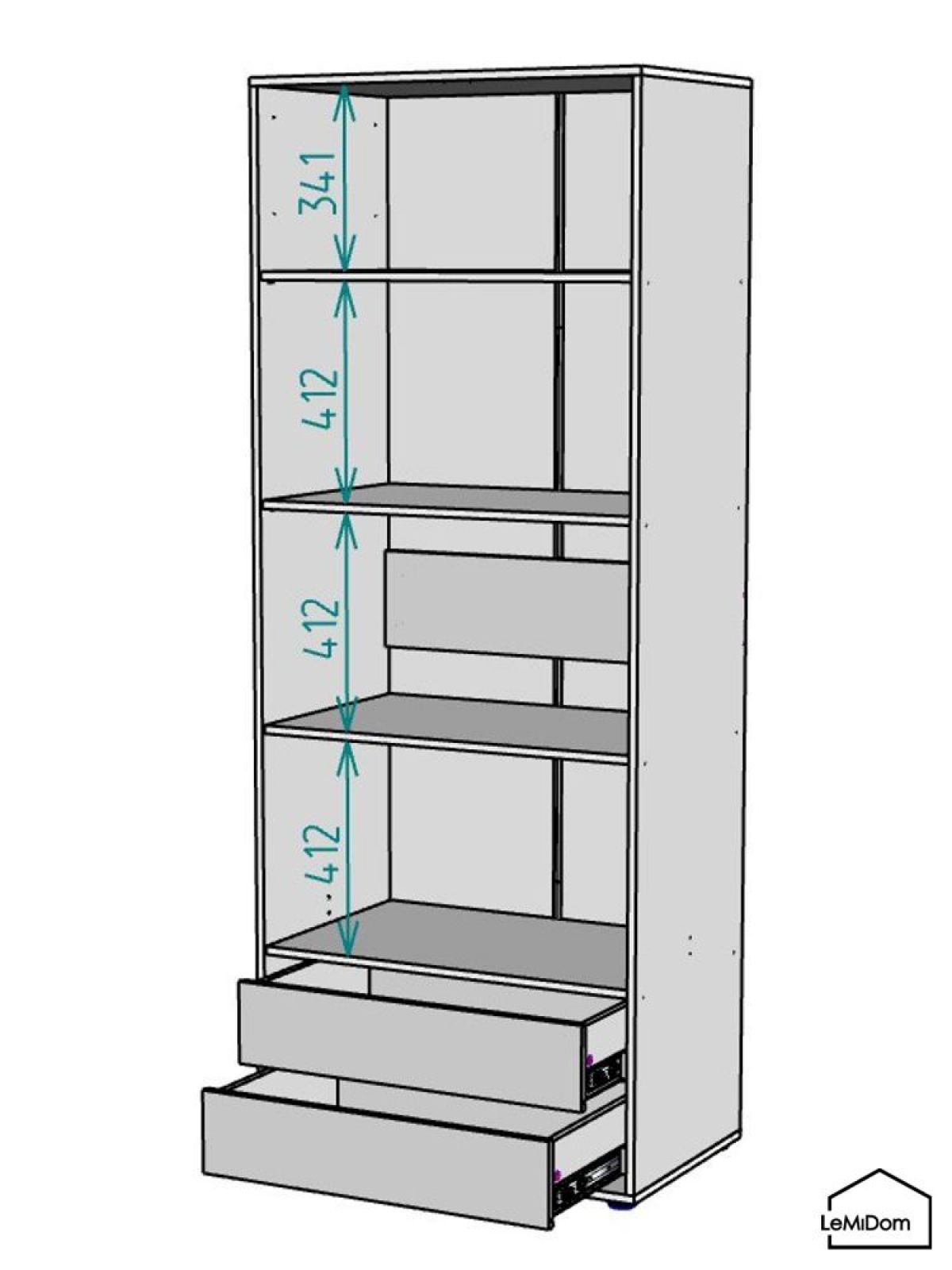 Шкаф Linnea MHR-2-4 2050х800х510 (Белый-М 11.1.1) | фото 3