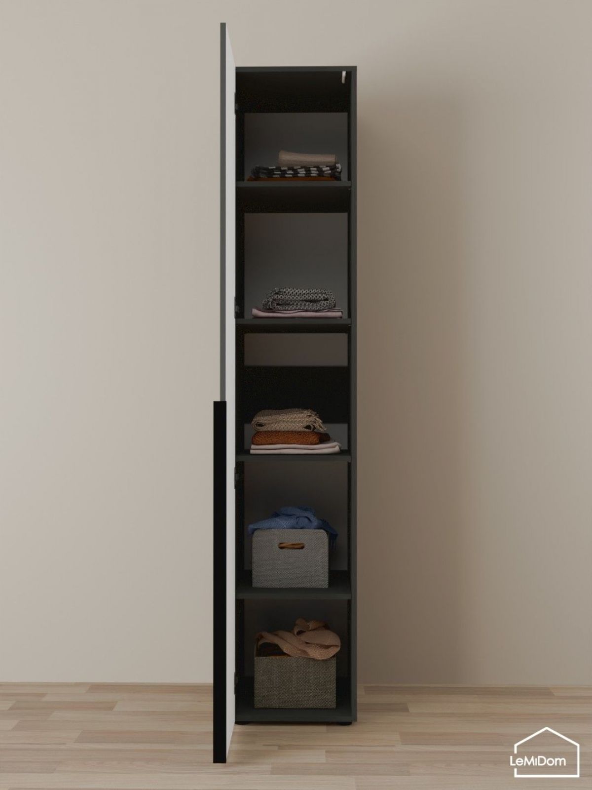 Шкаф Linnea MHR-1-2 2050х400х510 (Графит-М 11.1.25) | фото 4