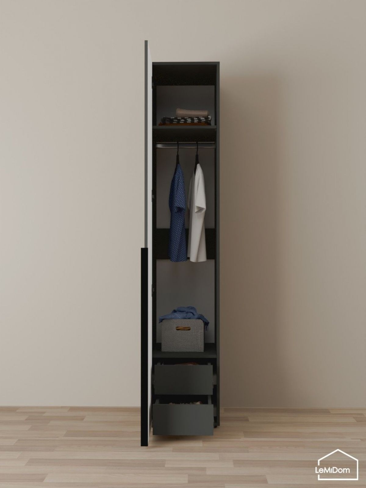 Шкаф Linnea MHR-1-3 2050х400х510 (Графит-М 11.1.25) | фото 3