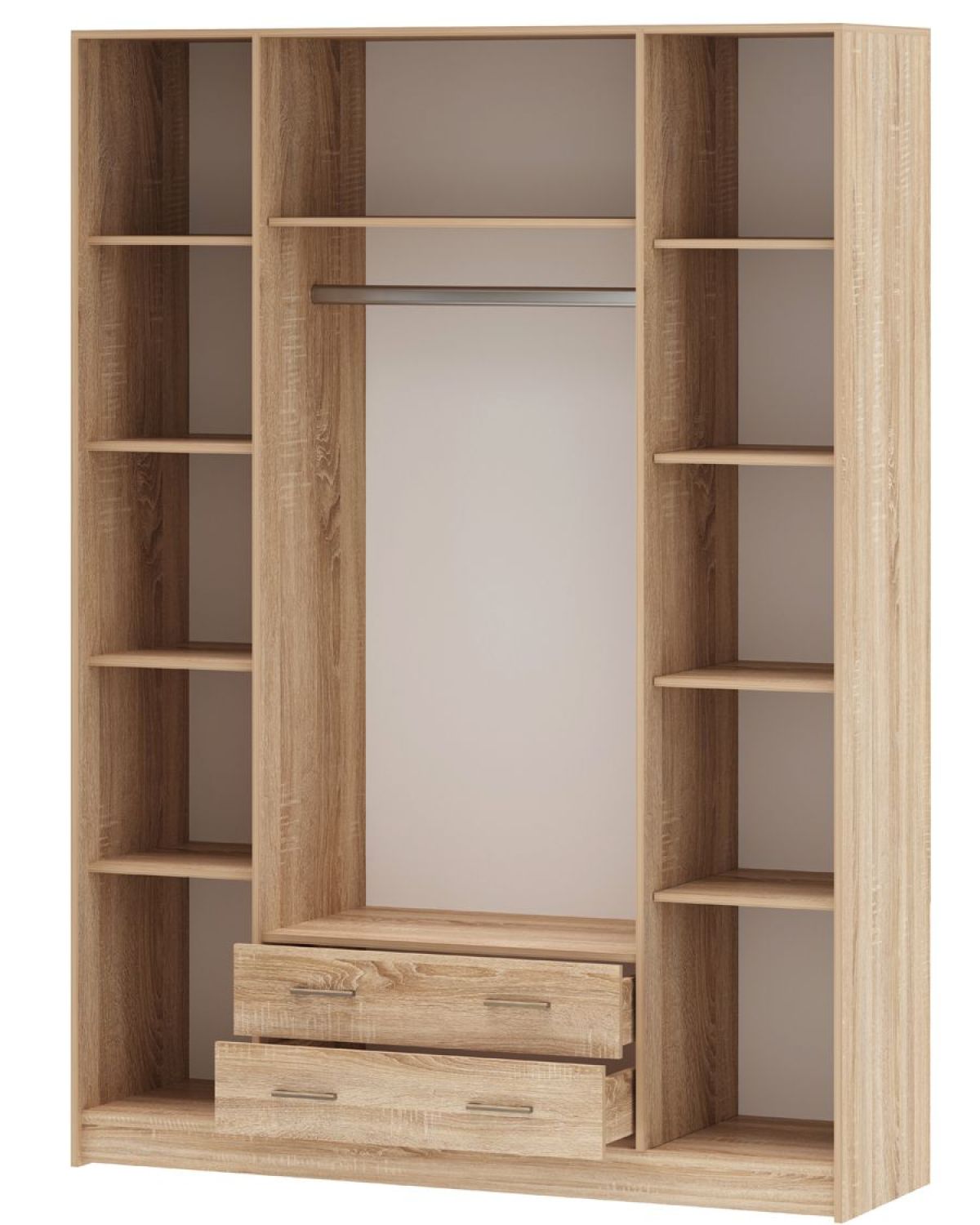 БЕАТРИС Шкаф КВАДРО с 2зер., 4дв. 2ящ. (Дуб Сонома/Белый глянец) | фото 2